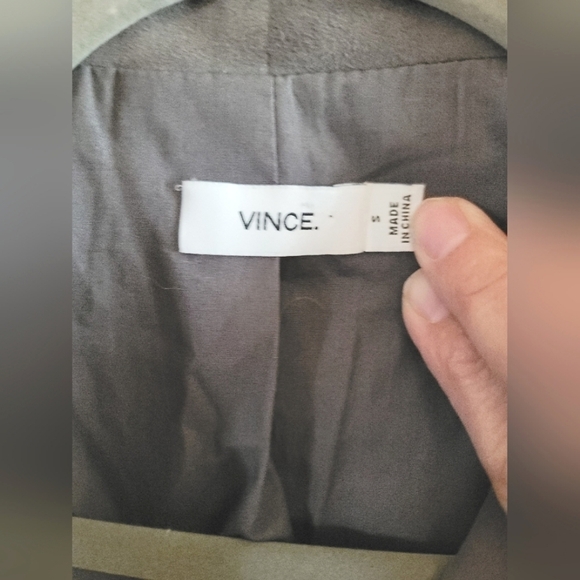 Vince, Cap Sleeve Nubuck Genuine Suede Leather Vest , Size Small - Picture 8 of 13